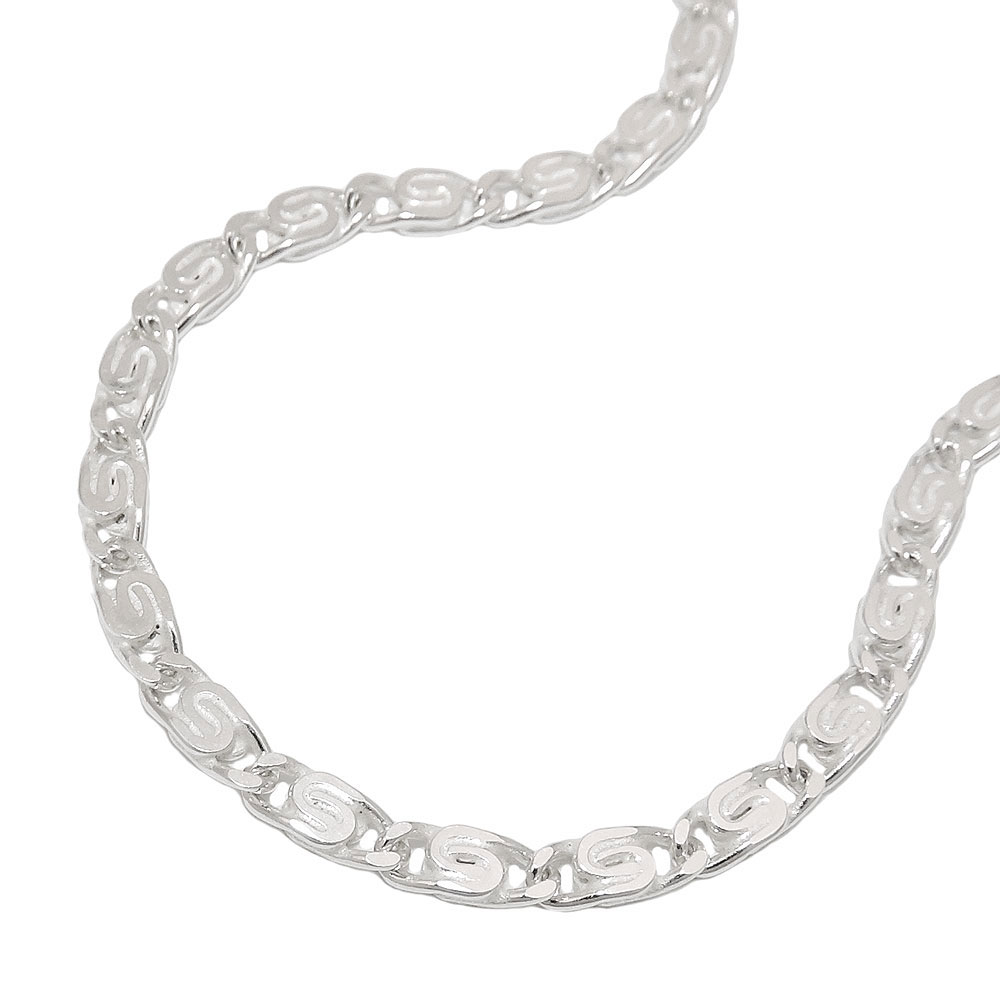 Kette 3,2mm S-Panzerkette flach diamantiert Silber 925 60cm