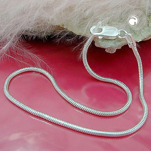 Kette 1,3mm runde Schlangenkette Silber 925 38cm