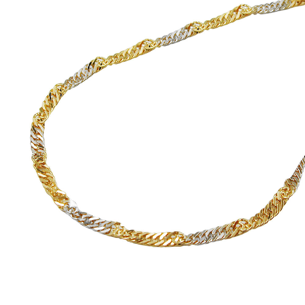 Kette 1,8mm Singapur bicolor 9Kt GOLD 50cm