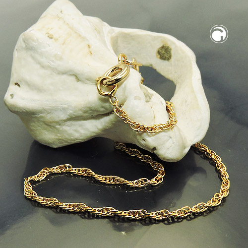 Kette 1,6mm Doppelanker gedreht Kordelkette 9Kt GOLD 50cm