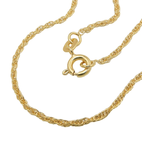 Kette 1,6mm Doppelanker gedreht Kordelkette 9Kt GOLD 50cm