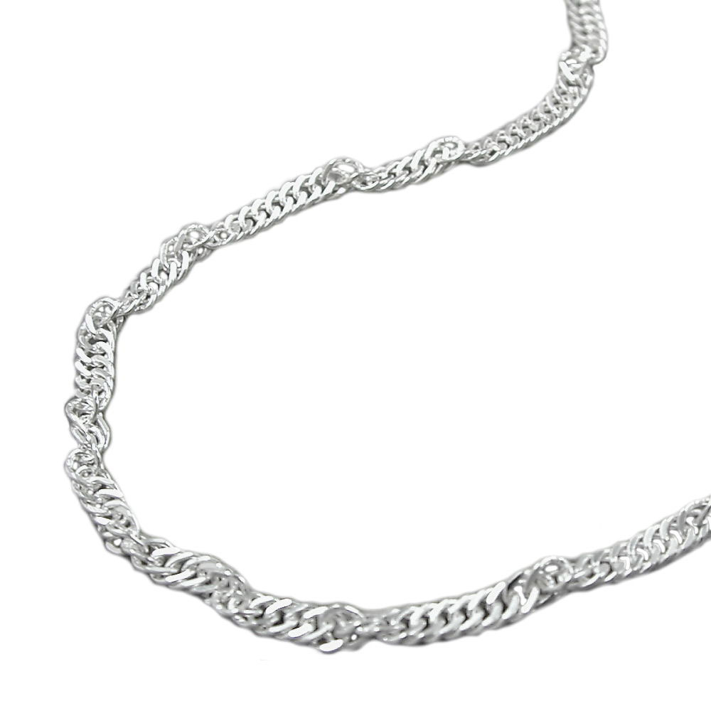 Bauchkette 2mm Singapur diamantiert Silber 925 90cm