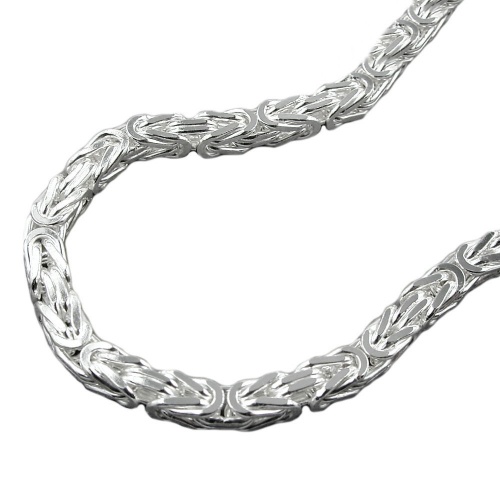 Kette 4x4mm Königskette vierkant glänzend Silber 925 70cm