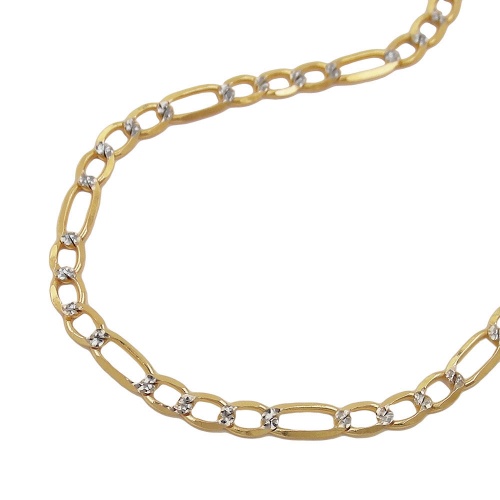 Kette 2,7mm Figaro-Panzer bicolor 14Kt GOLD 50cm