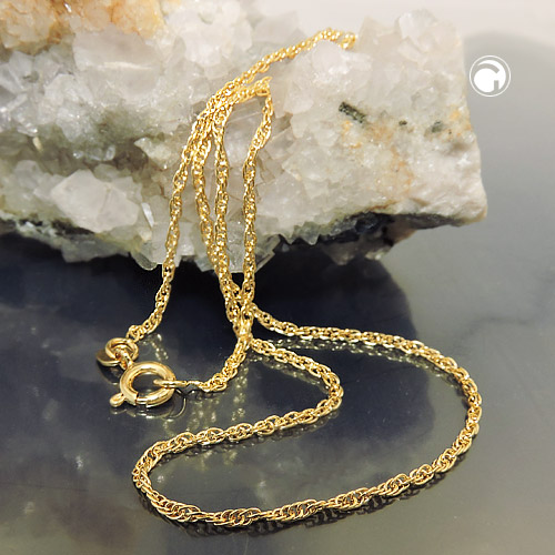 Kette 1,6mm Doppelanker gedreht Kordelkette 9Kt GOLD 50cm