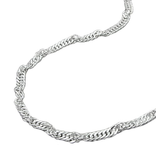 Bauchkette 2mm Singapur diamantiert Silber 925 90cm