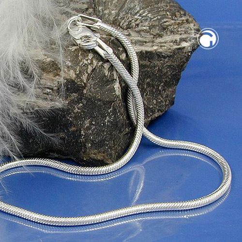 Kette 1,5mm runde Schlangenkette Silber 925 80cm