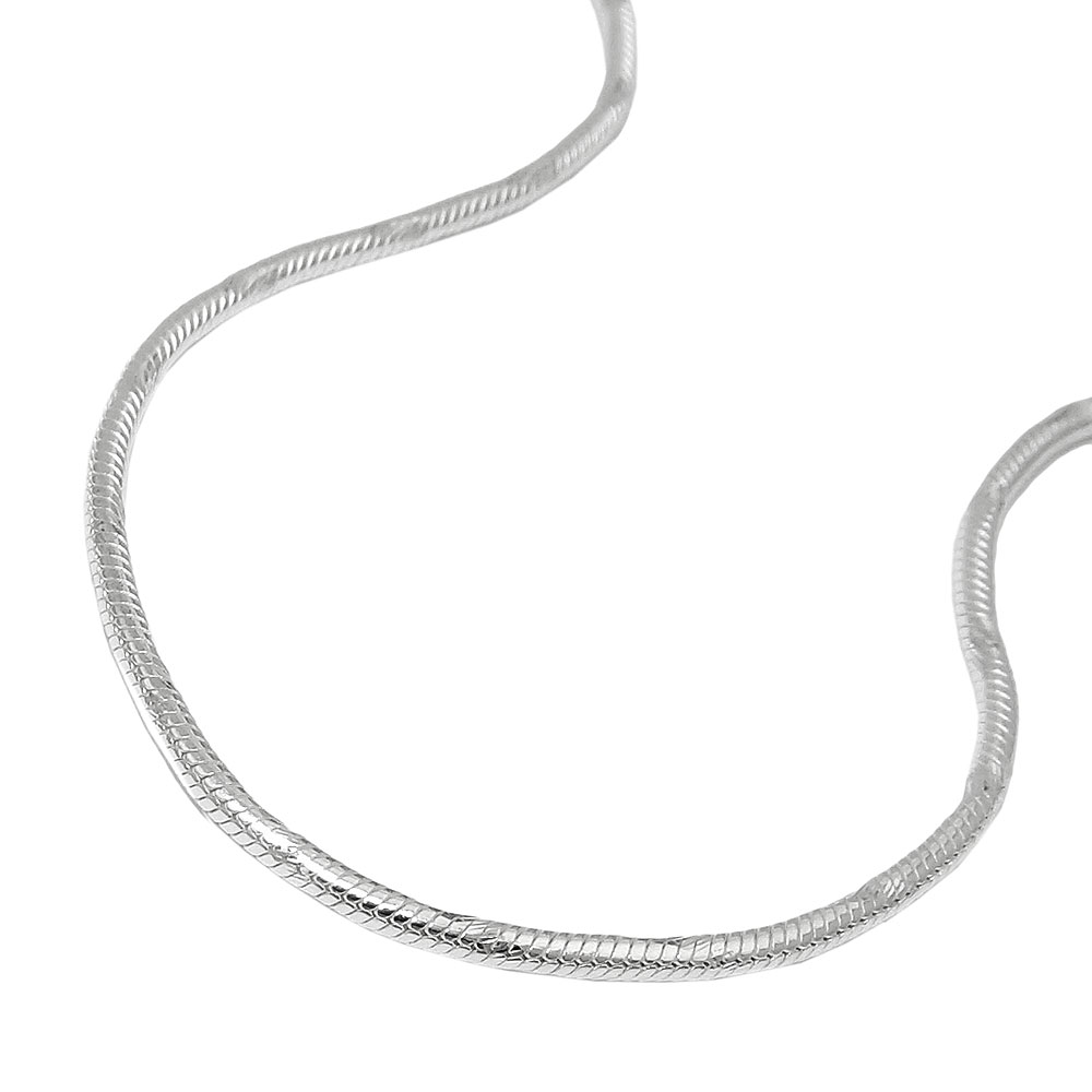 Kette 1,3mm runde Schlangenkette diamantiert Silber 925 70cm