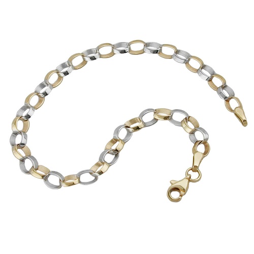 Armband 5mm Ankerkette schräg oval 9Kt GOLD 19cm