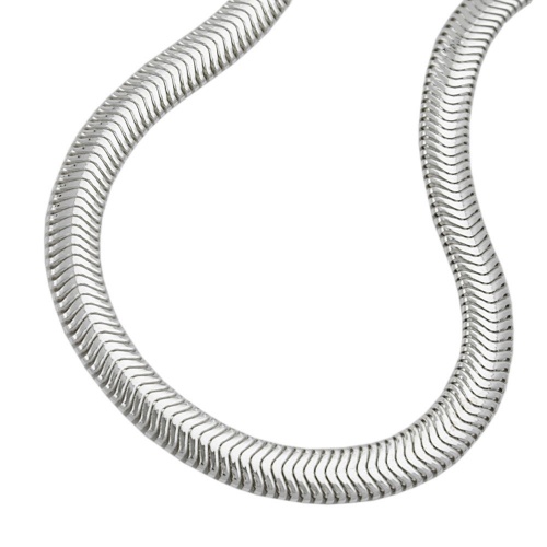 Kette 4mm flache Schlangenkette glänzend Silber 925 50cm