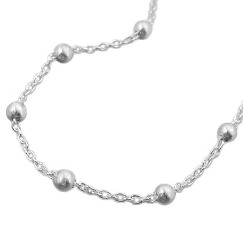 Kette 1,3mm Ankerkette mit 29 Kugeln Silber 925 45cm